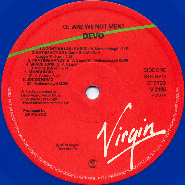Devo : Q: Are We Not Men? A: We Are Devo! (LP, Album, Blu)