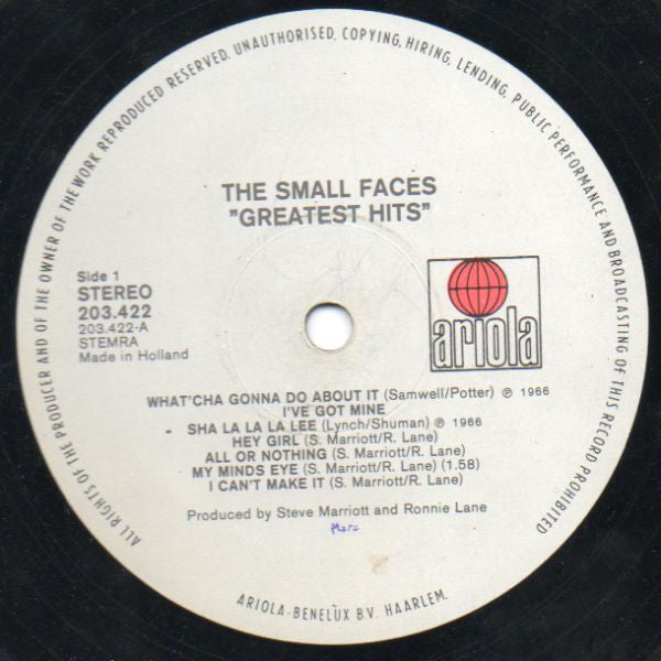 Small Faces : Greatest Hits (LP, Comp)