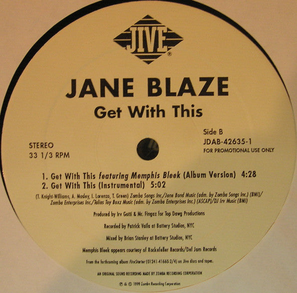 Jane Blaze : Get With This (12", Promo)