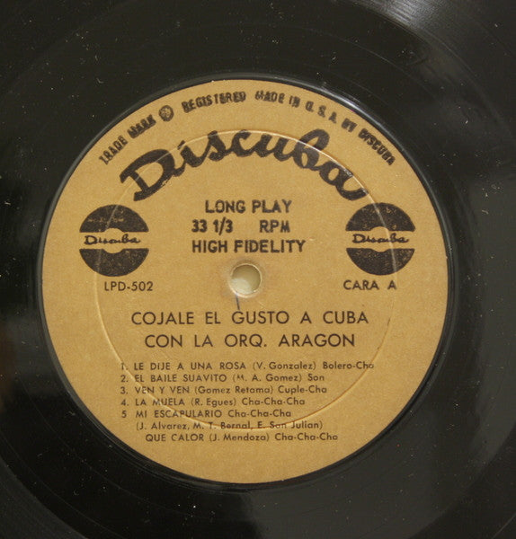 Orq. Aragon* : Cojale El Gusto A Cuba Con La Orq. Aragon (LP, Album, Mono, RP, Gol)