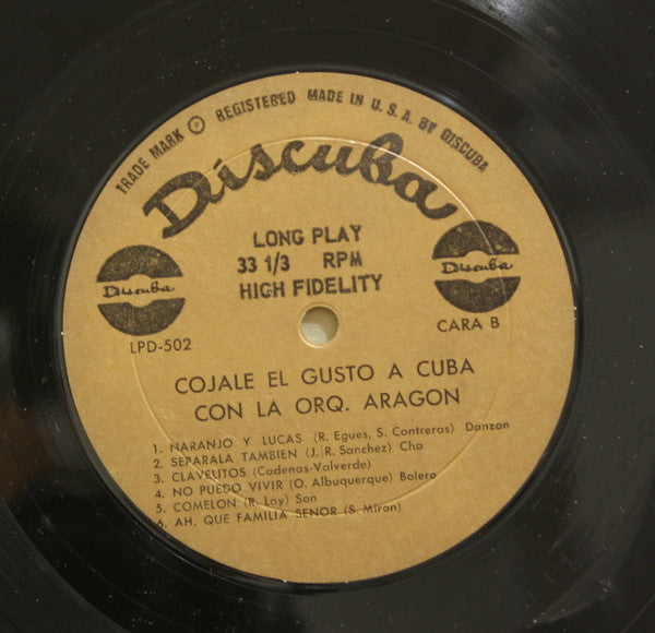 Orq. Aragon* : Cojale El Gusto A Cuba Con La Orq. Aragon (LP, Album, Mono, RP, Gol)