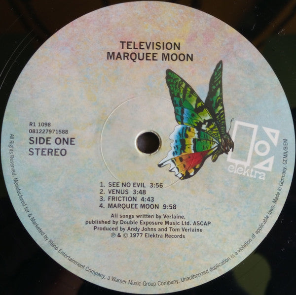 Television : Marquee Moon (LP,Album,Reissue)