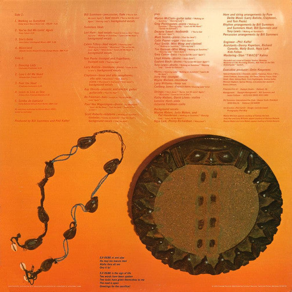 Bill Summers And Summers Heat* : On Sunshine (LP, Album)