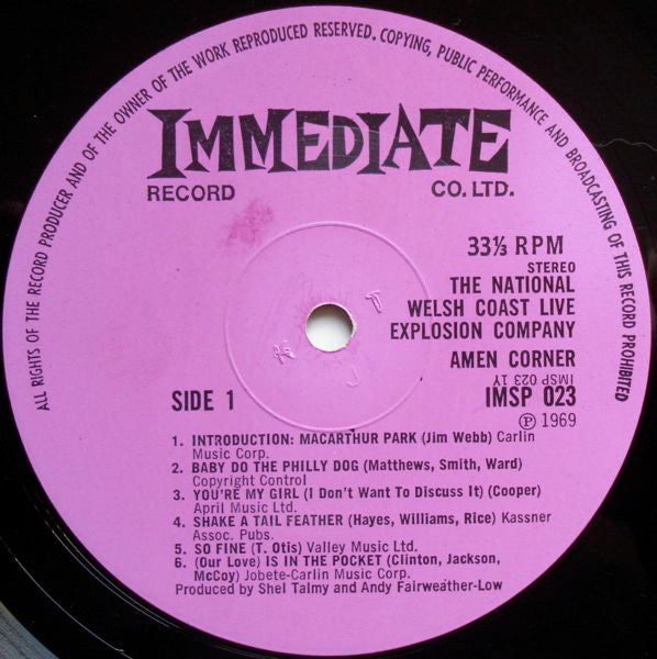Amen Corner : The National Welsh Coast Live Explosion Company (LP,Album,Stereo)