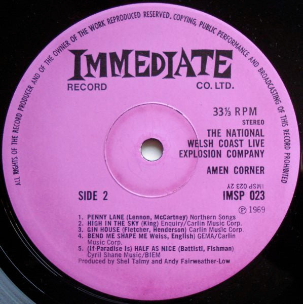 Amen Corner : The National Welsh Coast Live Explosion Company (LP,Album,Stereo)