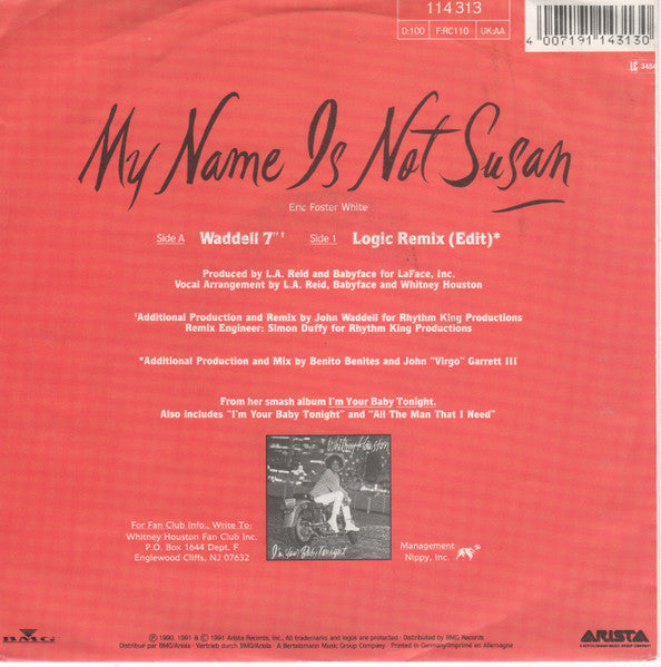 Whitney Houston : My Name Is Not Susan (7", Single, 3:5)