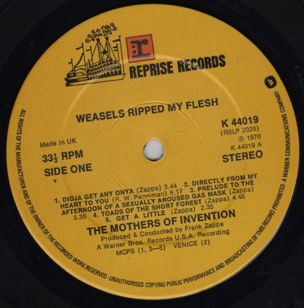 The Mothers Of Invention* : Weasels Ripped My Flesh (LP, Album, RE)