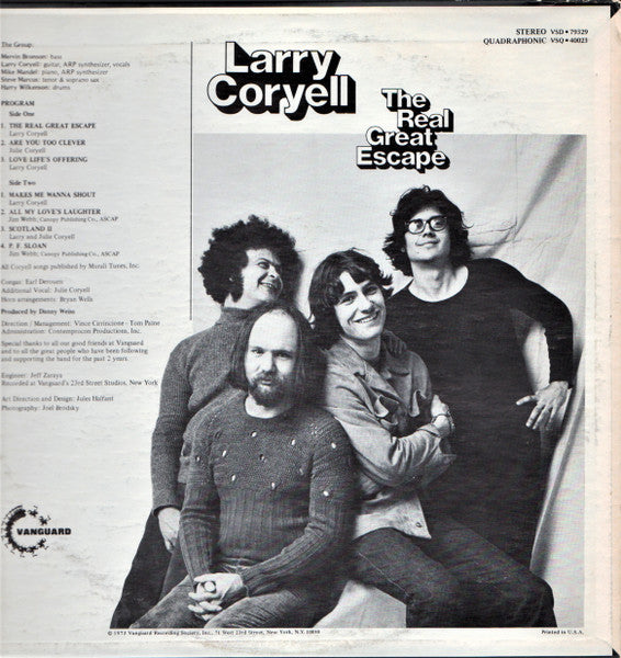 Larry Coryell : The Real Great Escape (LP, Album, San)