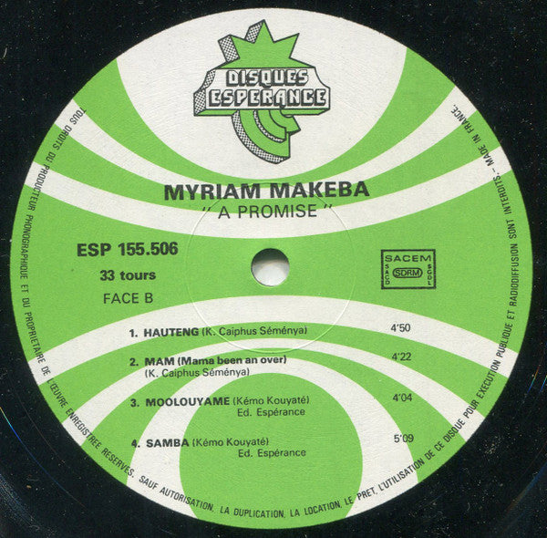 Myriam Makeba* : A Promise (LP, Album, RE)