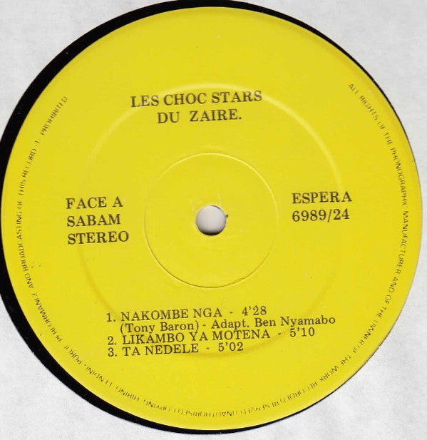 Choc Stars, Ben Nyamabo : Les Choc Stars Du Zaire (LP,Album)