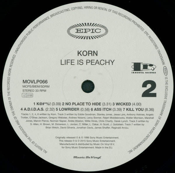 Korn : Life Is Peachy (LP, Album, RE, 180)