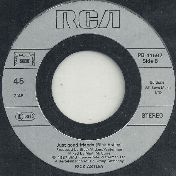 Rick Astley : Whenever You Need Somebody (7", Single)