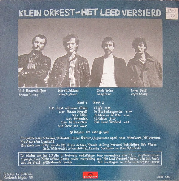 Klein Orkest : Het Leed Versierd (LP, Album)