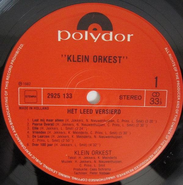 Klein Orkest : Het Leed Versierd (LP, Album)