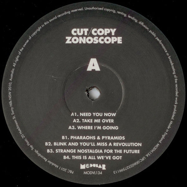 Cut/Copy* : Zonoscope (2xLP, Album)