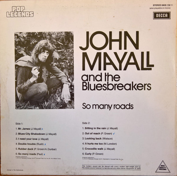 John Mayall And The Bluesbreakers* : So Many Roads (LP, Comp, RE)