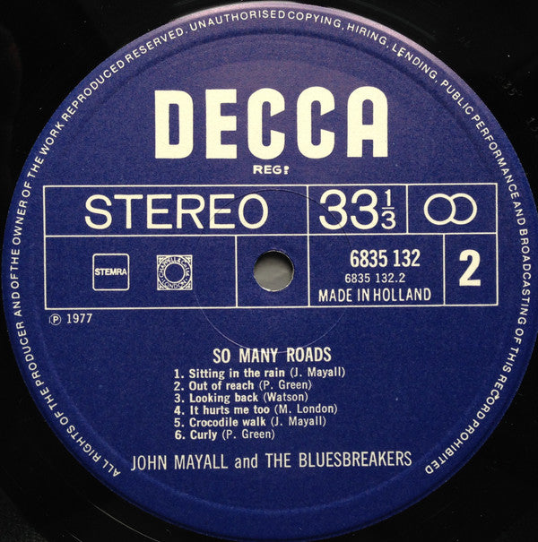 John Mayall And The Bluesbreakers* : So Many Roads (LP, Comp, RE)