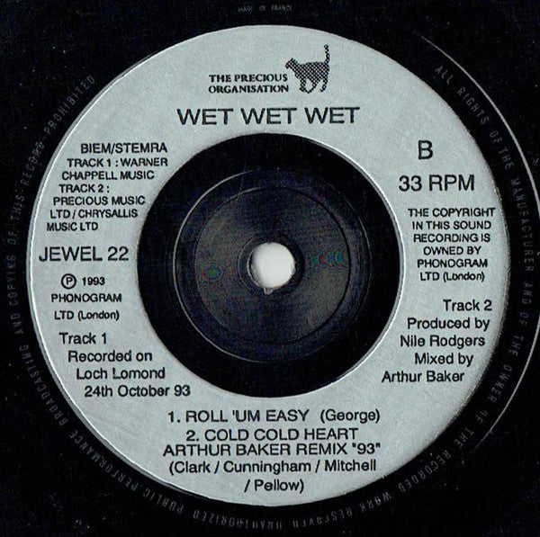 Wet Wet Wet : Cold Cold Heart (7", Single)