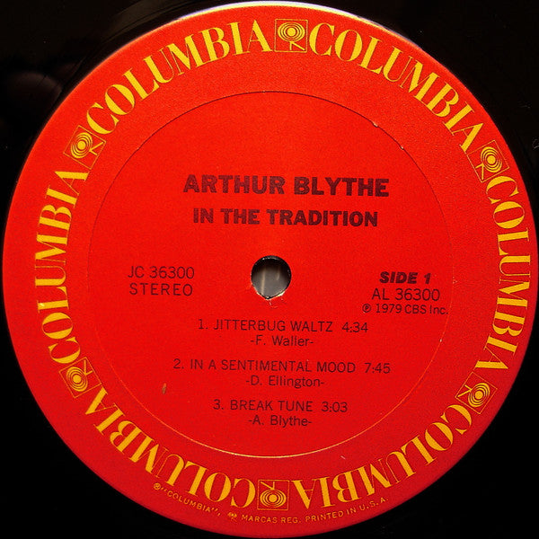 Arthur Blythe : In The Tradition (LP,Album,Stereo)