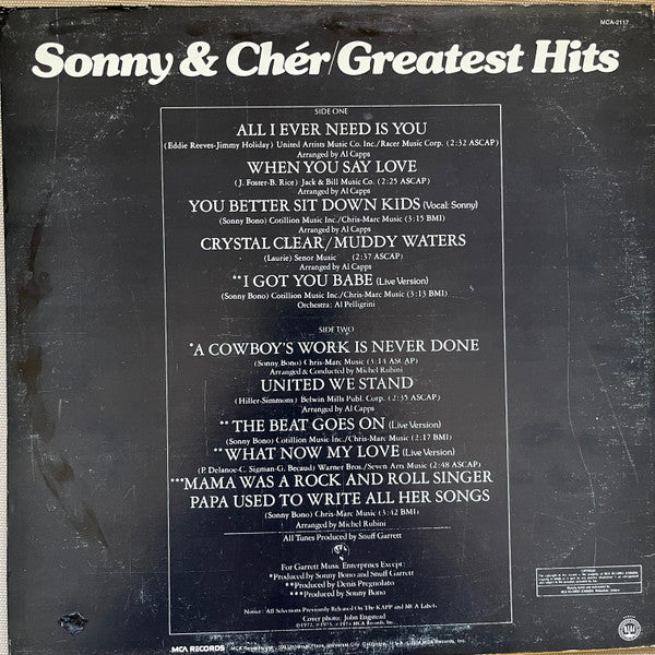 Sonny & Cher : Greatest Hits (LP, Comp)
