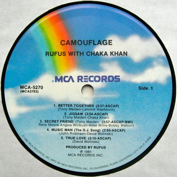 Rufus With Chaka Khan* : Camouflage (LP, Album, Pin)