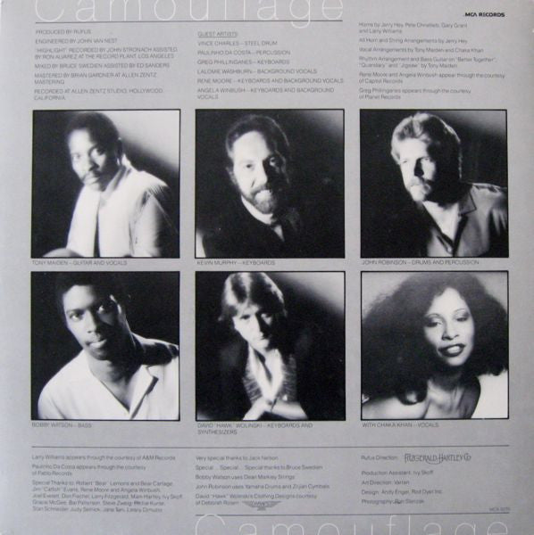 Rufus With Chaka Khan* : Camouflage (LP, Album, Pin)