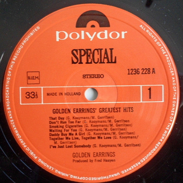 Golden Earrings* : Golden Earrings' Greatest Hits (LP, Comp, RE)