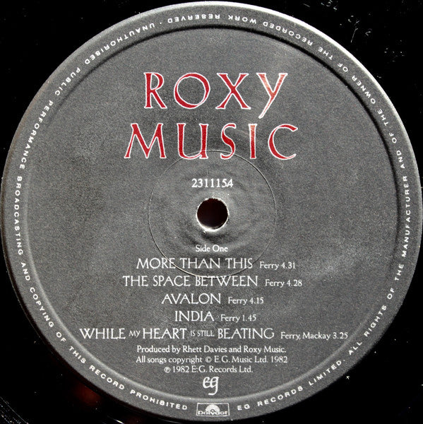 Roxy Music : Avalon (LP, Album)
