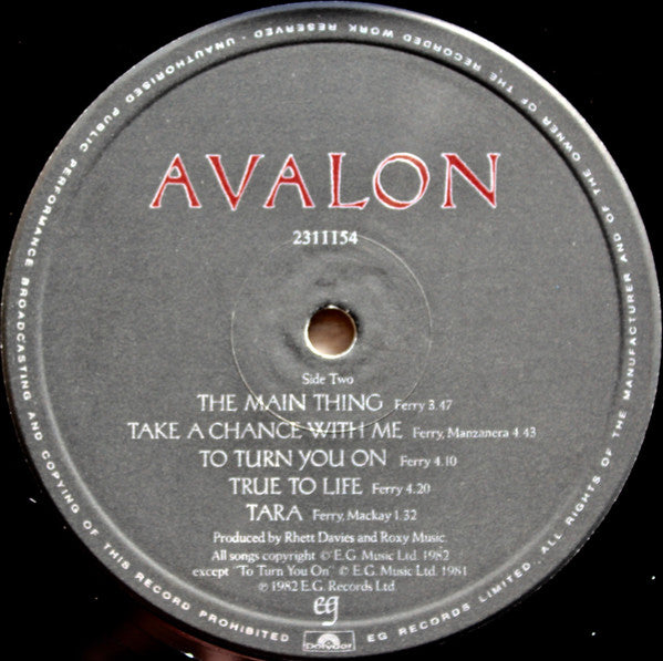 Roxy Music : Avalon (LP, Album)