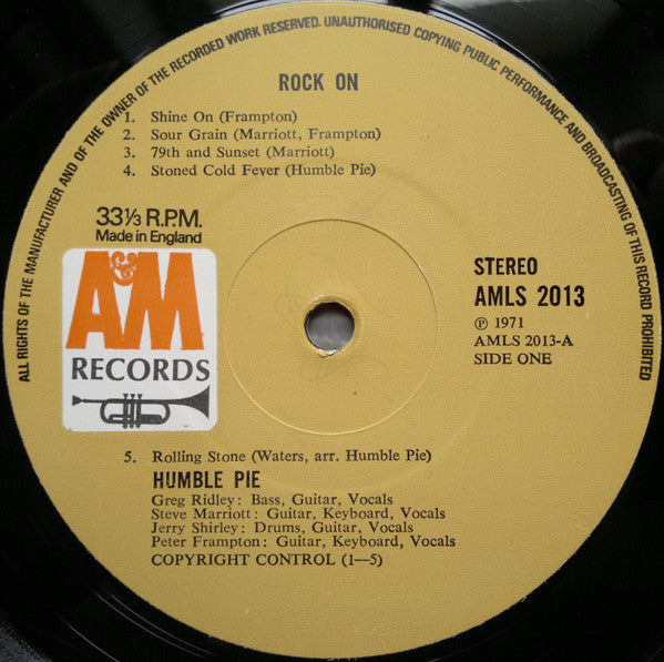 Humble Pie : Rock On (LP, Album, Gat)