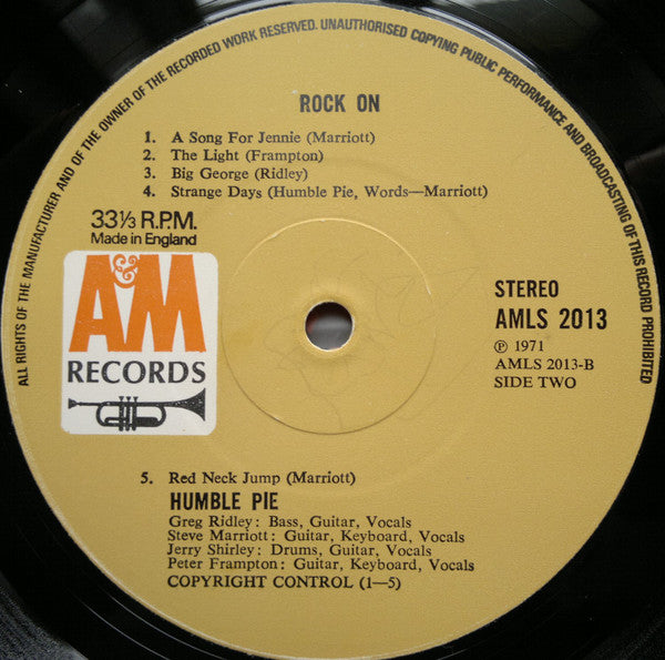 Humble Pie : Rock On (LP, Album, Gat)