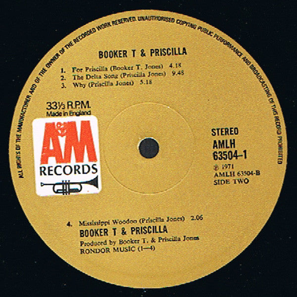 Booker T.* & Priscilla* : Booker T. & Priscilla (2xLP, Album, Gat)