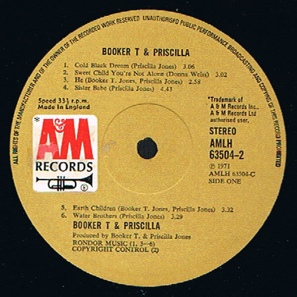 Booker T.* & Priscilla* : Booker T. & Priscilla (2xLP, Album, Gat)