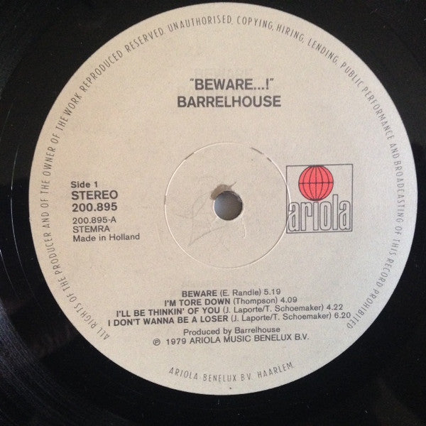 Barrelhouse : Beware..! (LP, Album, Gat)