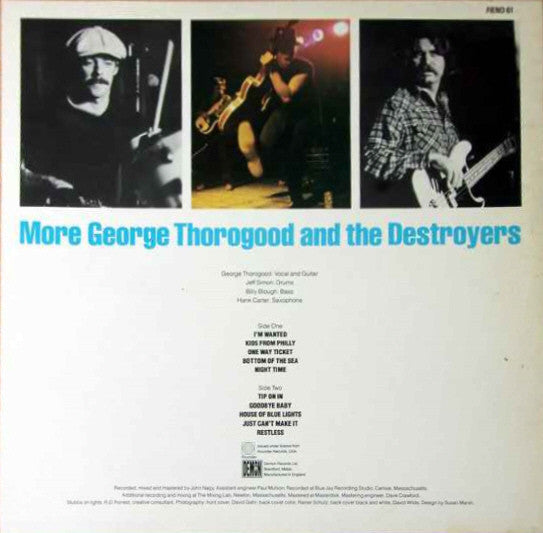 George Thorogood And The Destroyers* : More George Thorogood And The Destroyers (LP, Album, RE)