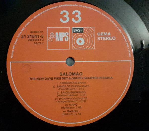 The New Dave Pike Set & Grupo Baiafro In Bahia : Salomão (LP, Album)