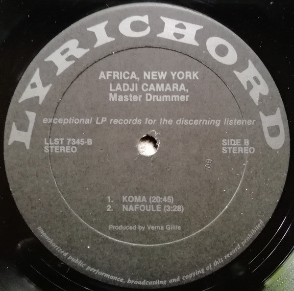 Ladji Camara : Africa, New York Drum Masterpieces (LP, Album, RP)