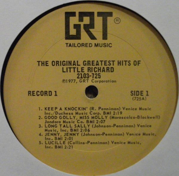 Little Richard : The Original Greatest Hits Of Little Richard (2xLP, Comp, San)