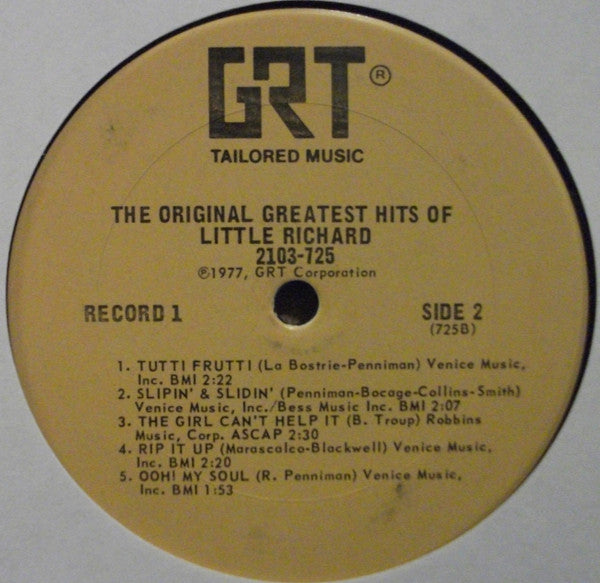 Little Richard : The Original Greatest Hits Of Little Richard (2xLP, Comp, San)