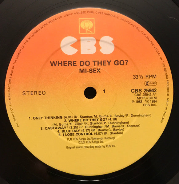 Mi-Sex : Where Do They Go? (LP, Album)