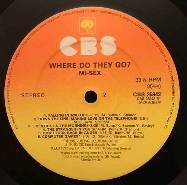 Mi-Sex : Where Do They Go? (LP, Album)