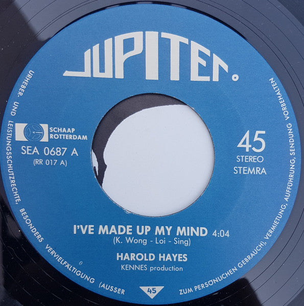 Harold Hayes - I've Made Up My Mind... (7", Single) - De Platen Aap – Vinylwinkel in Brielle & online webshop voor muziekliefhebbers