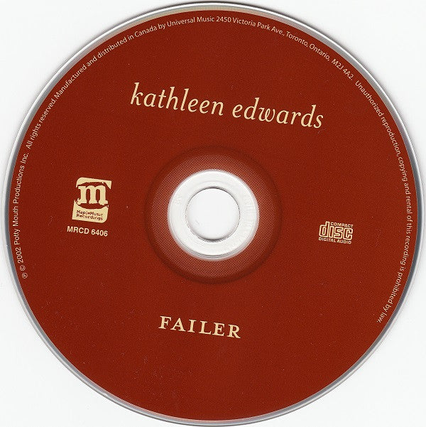 Kathleen Edwards - Failer (CD, Album) - De Platen Aap – Vinylwinkel in Brielle & online webshop voor muziekliefhebbers