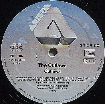 The Outlaws* : Outlaws (LP, Album, RE)