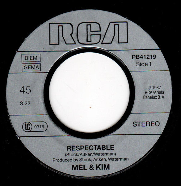 Mel & Kim : Respectable (7", Single)