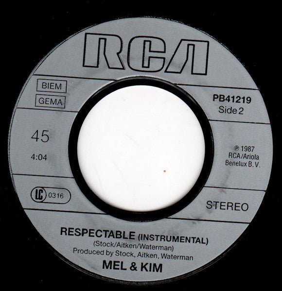 Mel & Kim : Respectable (7", Single)