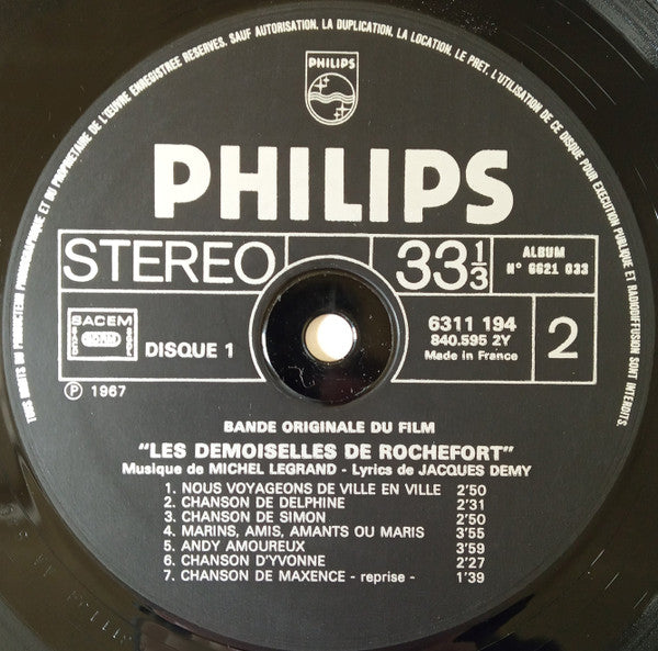 Michel Legrand : Les Demoiselles De Rochefort (Bande Originale Du Film) (2xLP, RE, Gat)