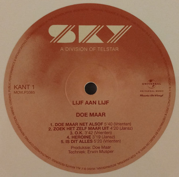 Doe Maar : Lijf Aan Lijf (LP, Whi + LP, Yel + Album, Ltd, RE)