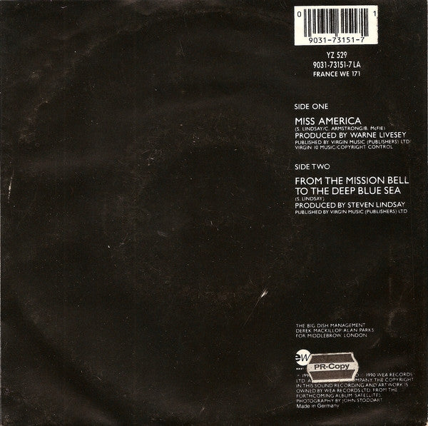 The Big Dish : Miss America (7", Single)