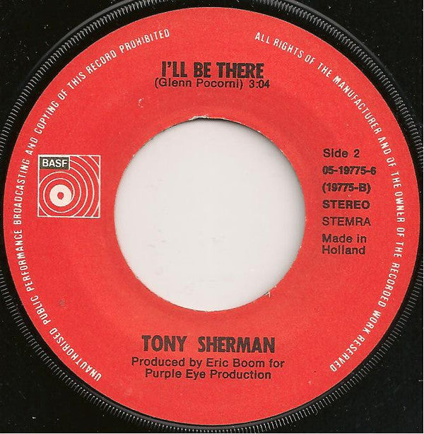 Tony Sherman - I Wrote You A Letter / I'll Be There (7") - De Platen Aap – Vinylwinkel in Brielle & online webshop voor muziekliefhebbers